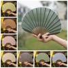 Mini Muschelfächer Baumwoll-Leinwandstoff Chinesischer Hanfu Faltbarer Handfächer Damen Hochzeit Heimdekoration Bastelartikel Fächer Geschenk