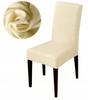 Beige Ecru Smooth Chair Cover Elastic