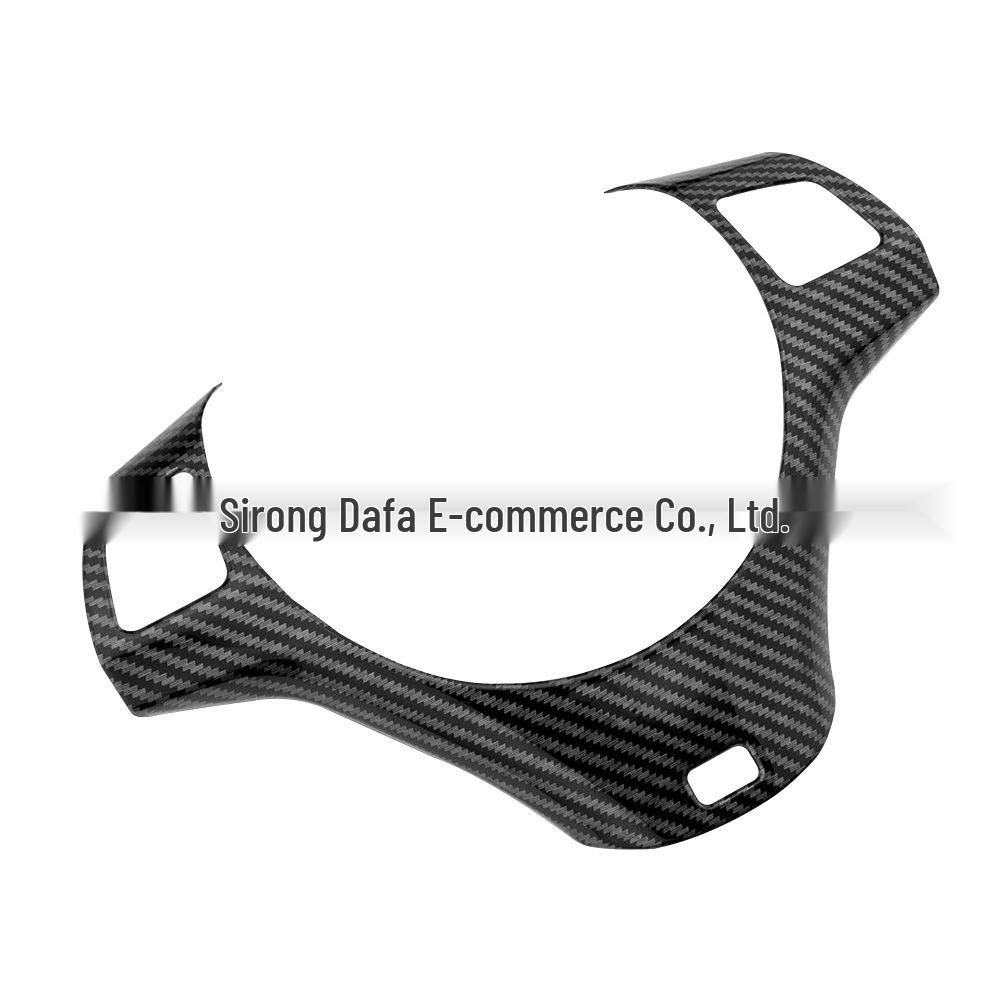 Steering Wheel Trim (B Style) for 2005-2012 BMW 3 Series: ABS Carbon Fiber Texture for Interior Upgrade.