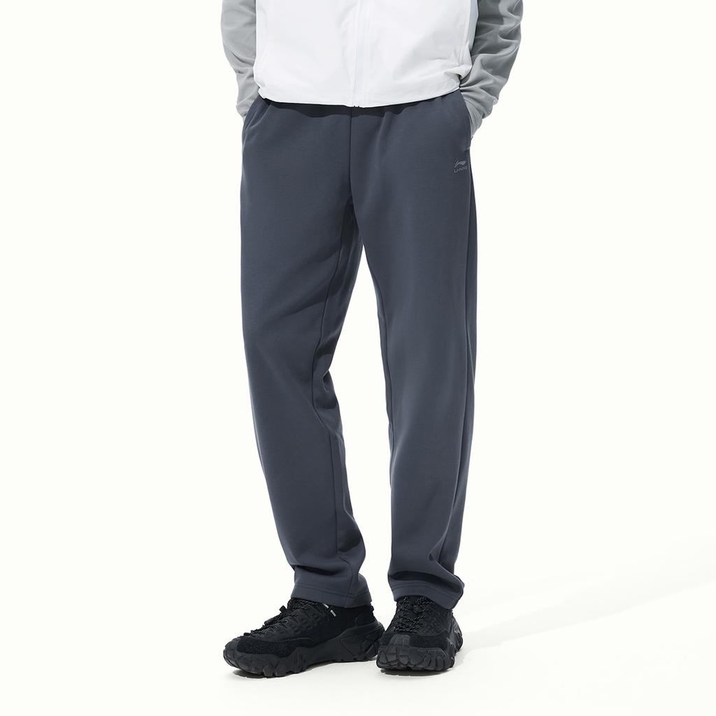 Li Ning Fitness Series Logo Embroidered Straight Leg Knitted Sports Pants Men bottoms AKLV975-3