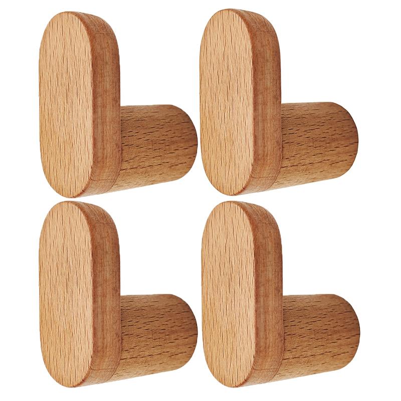 Nordic Wood Clothes Hanger Wall Mounted Coat Hook Decorative Key Holder Hat Scarf Handbag Storage Hanger Bathroom Rack Hook