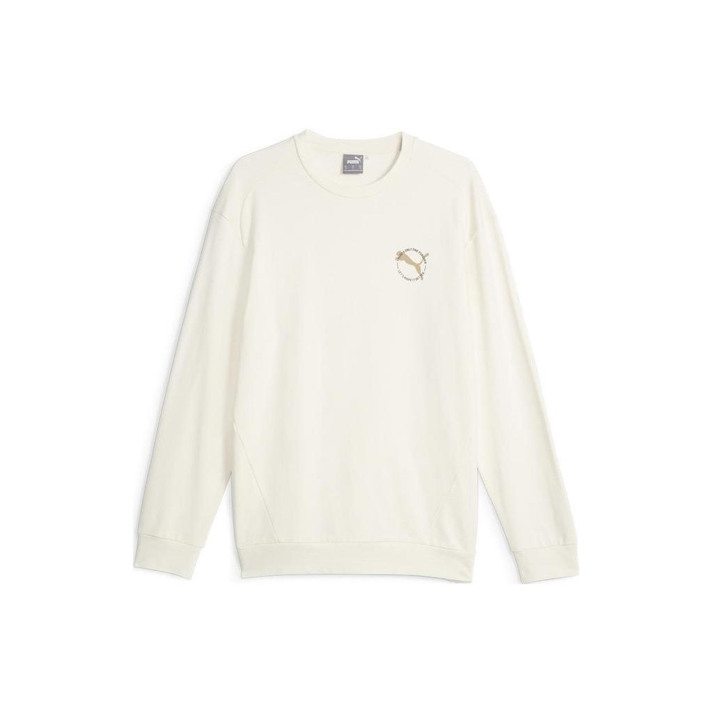 Puma Better Sportswear Solid Color Crew Neck Long Sleeve Sweatshirt Men Sweatshirt White 676063-99