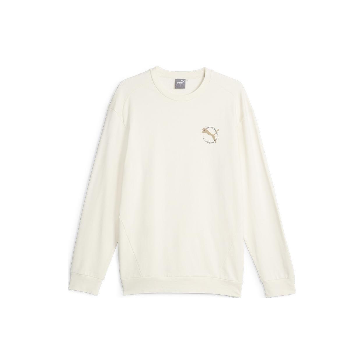 

Puma Better Sportswear Solid Color Crew Neck Long Sleeve Sweatshirt Men Sweatshirt White 676063-99 XL