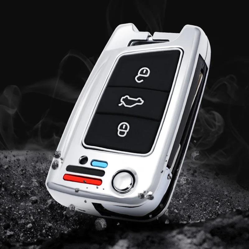 Car Remote Key Case Cover Shell For VW Volkswagen Golf 7 MK7 Tiguan MK2 For SEAT Ateca Leon FR 2 Ibiza For Skoda Octavia A7