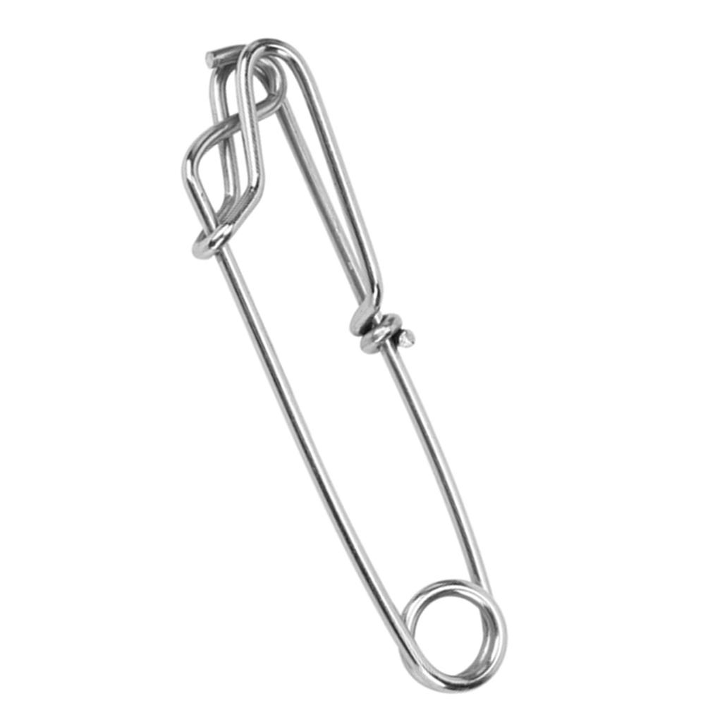 10Pcs Stainless Steel Longline Branch Hangers Snap Clip Tuna Clamp Fishing Tackle 2.6X100mm