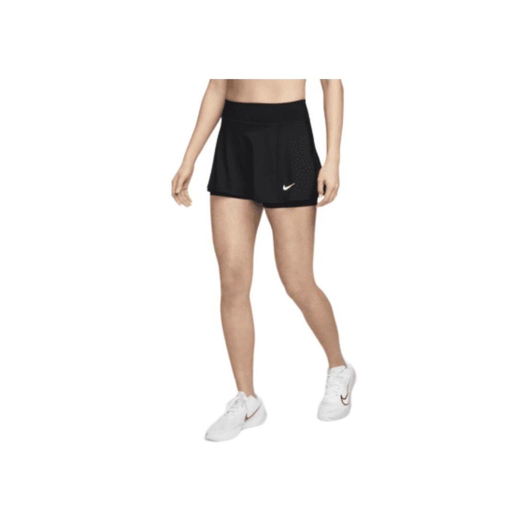 Nike Saia Curta Plissada com Logo Estampado Dri-Fit Feminina Parte Inferior Preto DH9553-010
