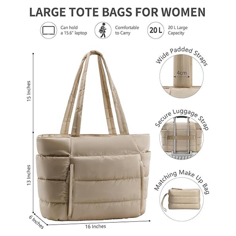 Women's quilted handbag multi-compartment tote bag Large capacity travel luggage bag