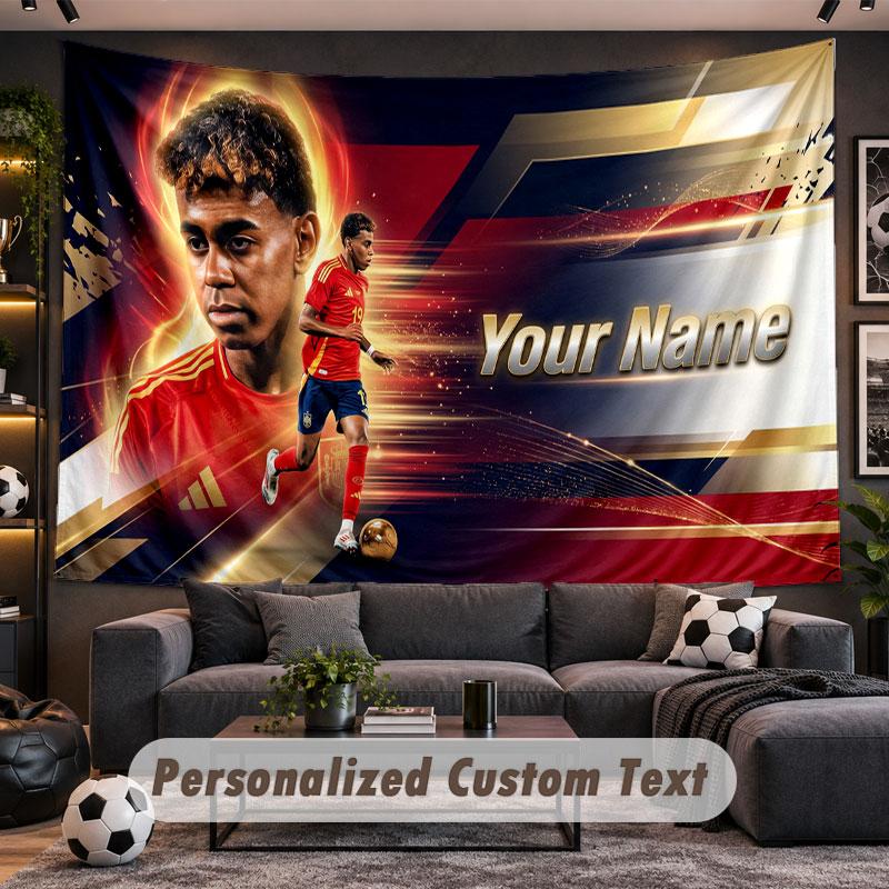 Wall Hanging Tapestry Custom NameLamine Yamal Pattern Personalized Printed Fabric Wall Decor