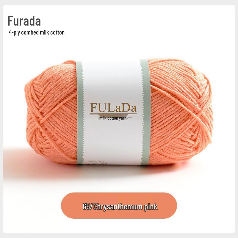 Baby 4-fädig gekämmte Milchbaumwollgarnknäuel zum Handstricken & Häkeln - DIY Puppe, Pullover, Schal Materialpaket
