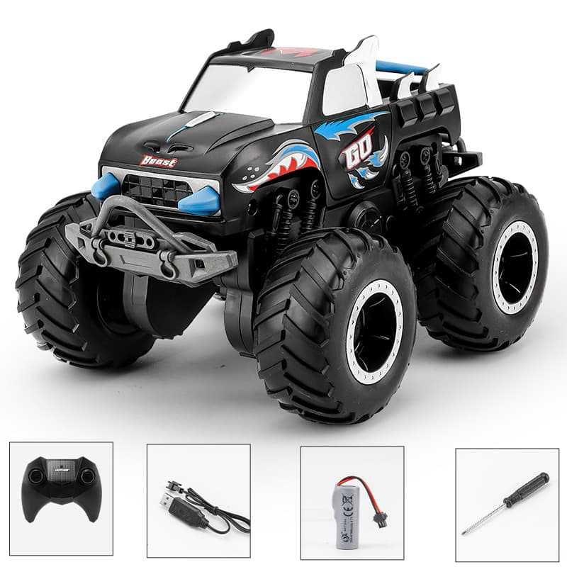 Amphibious remote control car four-wheel drive off-road vehicle children's toys light music waterproof RC remote control climbing car