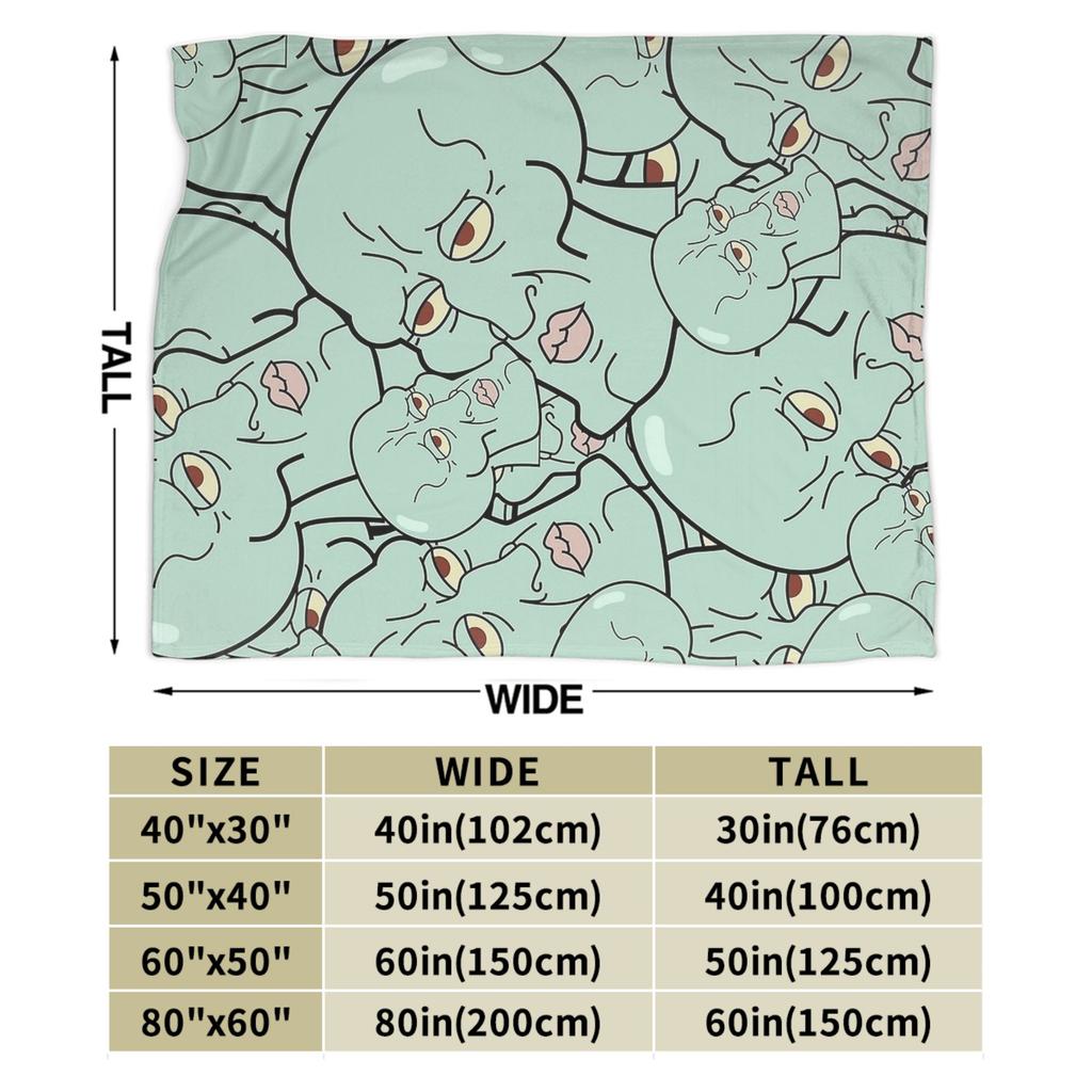 Handsome S-Squidwarded Pattern Blankets Flannel Decoration Multi-function Soft Throw Blankets for Bedding Travel Bedding Throws