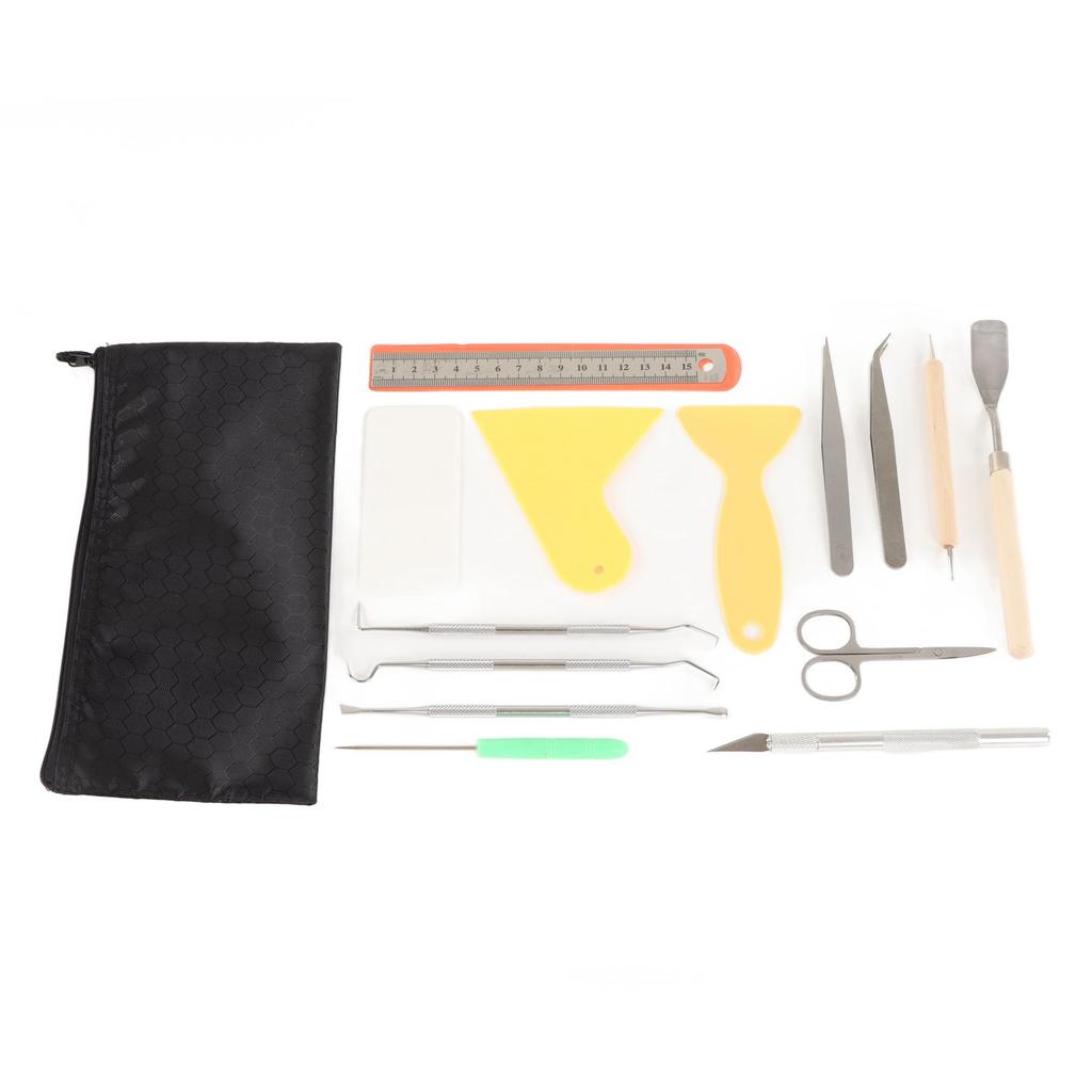 Craft Vinyl Weeding Set 15 Pcs Practical Ruler Scissors Tweezers Weeding Crochet DIY Craft Vinyl Accessories