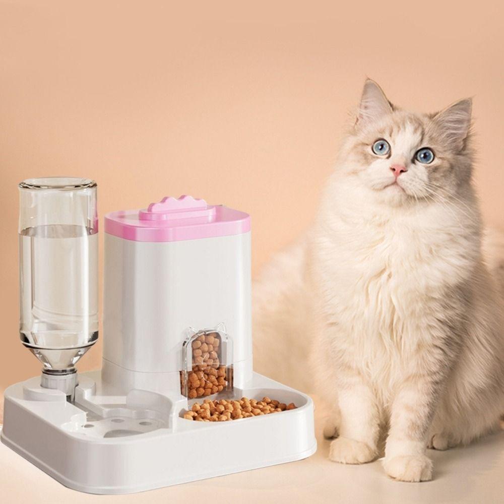 Detachable Automatic Cat Water Feeder Large Capacity Pet Food Storage Dispenser  Home