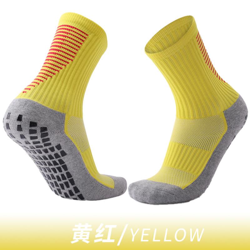 Children'S Breathable Sweat-Absorbing Medium Tube Socks Men'S Solid Color Non-Slip Dispensing Outdoor Sports Socks Competition Training Football Socks