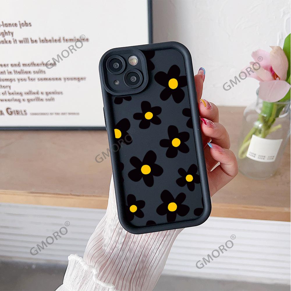 South East Asia Full Screen Black Flower Mobile Phone Case iPhone17 Girls High Value Apple 16pm Silicone Case