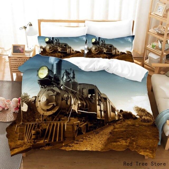 kids train bedding
