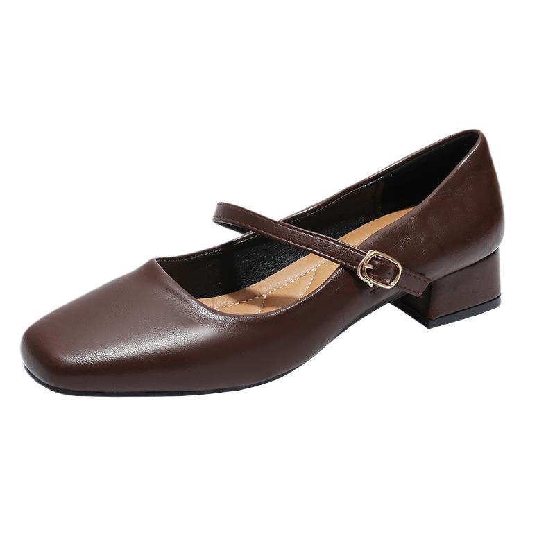 Mary Jane shoes women's spring and autumn new temperament thick heel women's single shoes