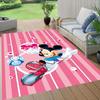 1 alfombra de área de Mickey y Minnie, alfombrilla antideslizante para el suelo, diseño de personaje de dibujos animados, terciopelo suave, decoración de habitación, lavable