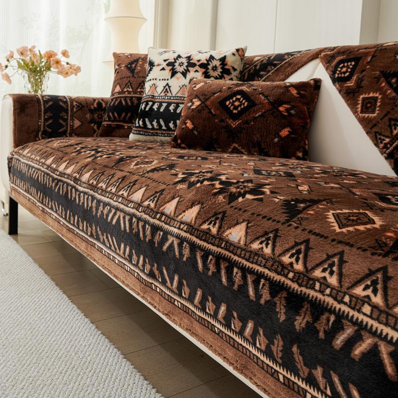 Thicken Plush Sofa Covers Non Slip Sofa Mat Winter Warm Washable Couch Slipcovers for Living Room Velvet Soft Sofa Towel