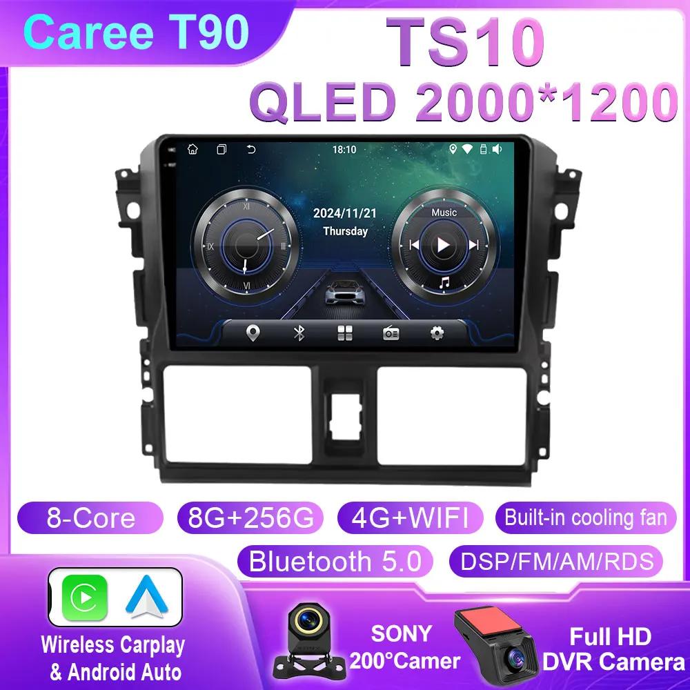 Android 14 Carplay Auto For Toyota Vios Yaris 2013 2014 2015 2016 Car Radio Multimedia Navigation Player Stereo WIFI 4G No 2DIN