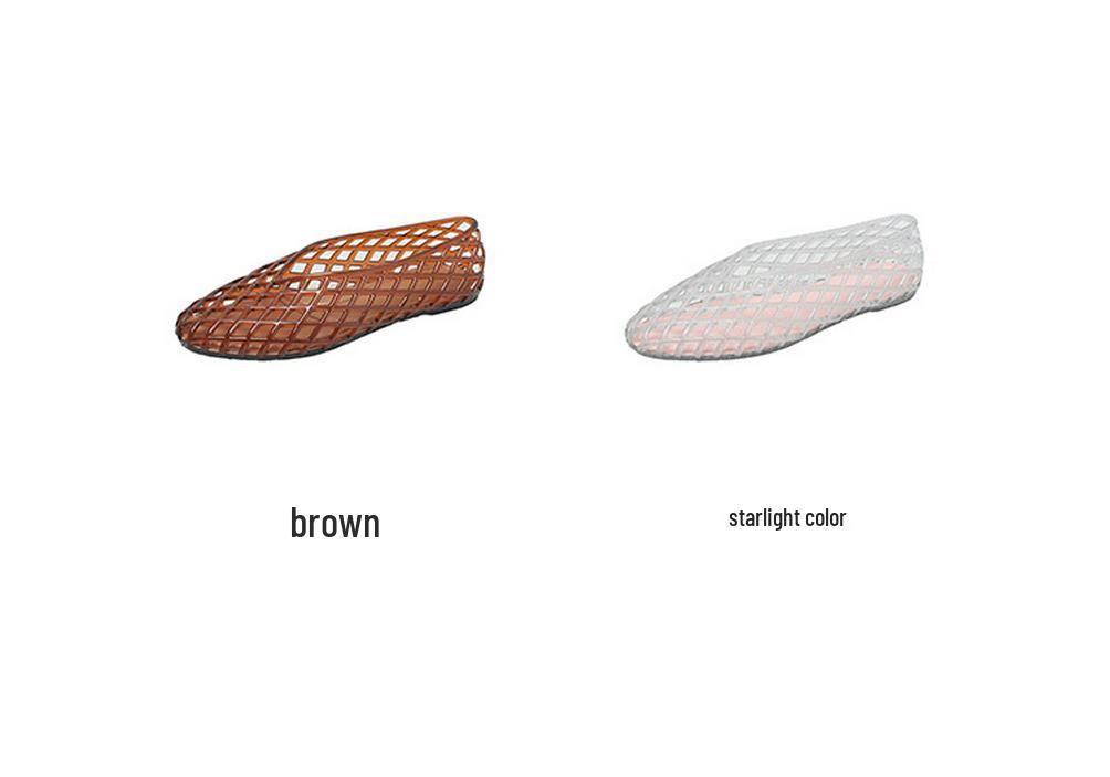 Umweltfreundliche Damen-Mesh-Slipper: Strand-Jelly-Flats mit Hohlgitter-Design