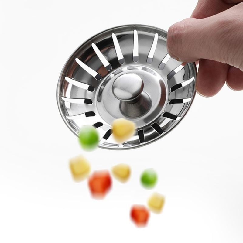 Kitchen Sink Drain Basket Stopper Replacement Sink Strainer Stainless Steel Mesh Filter Strainers Convenient Use