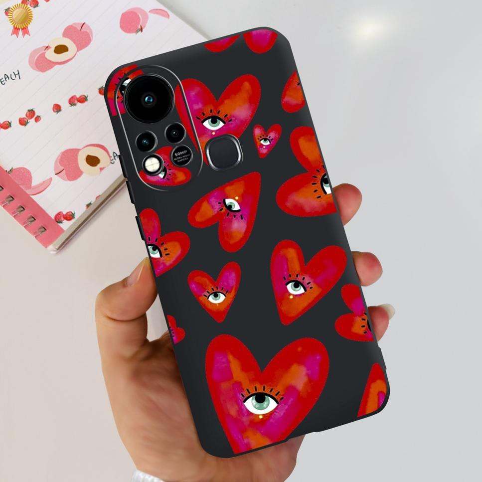 For Infinix Hot 11s Case Back Cover Clear Cute Cat Black Soft Silicone Coque For Infinix Hot11S Hot 11S Phone Case Bumper Fudna