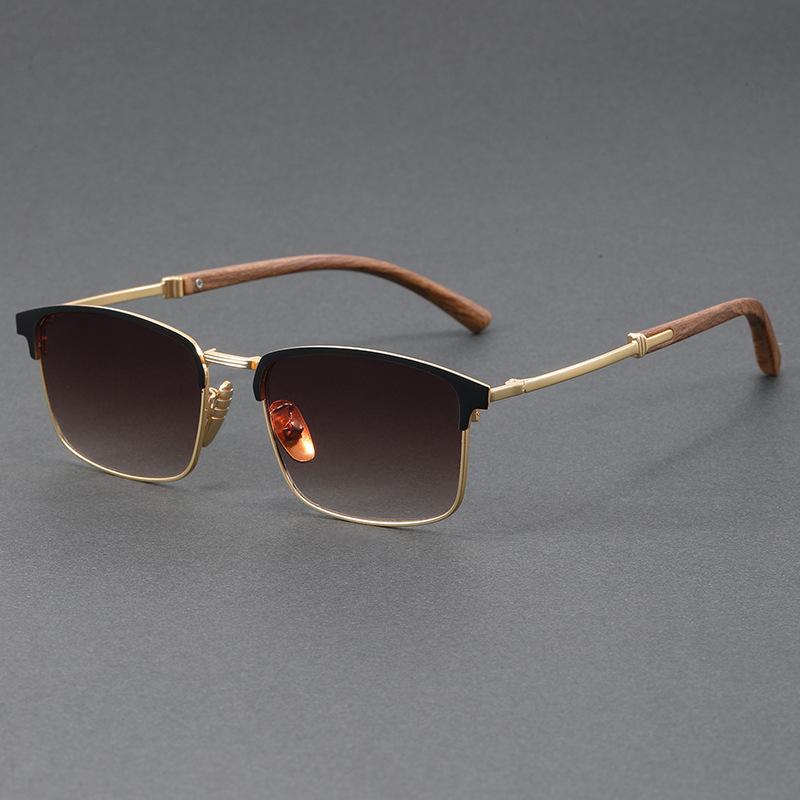 

Retro Half-Frame Sunglasses For Men And Women Small Face Artifact Temperament Plus Points Fashion Glasses High-Quality Pop