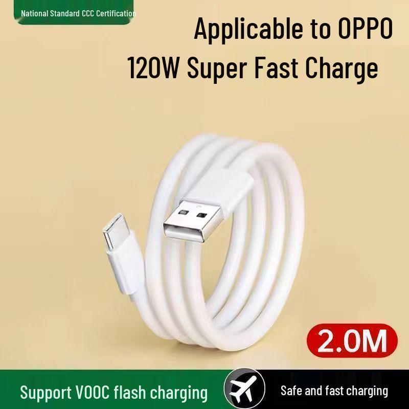 120W Super Flash Charger & Data Cable Set for Reno8/Reno6/R9 - Fast 6A Charging