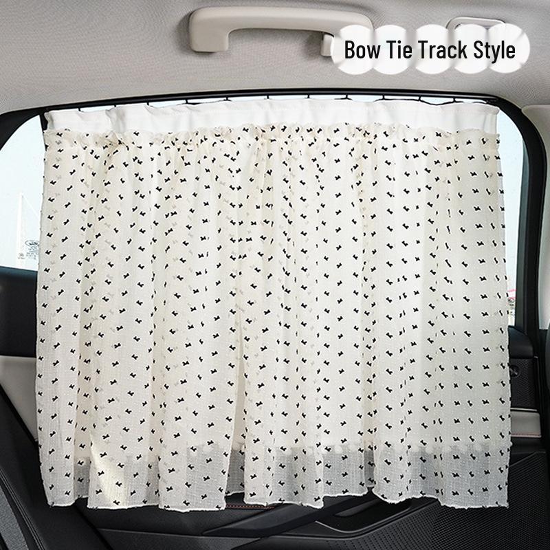 Car Sun Shade Blackout Curtains - Baby Window Protection with Suction Cup Mesh for Side Privacy