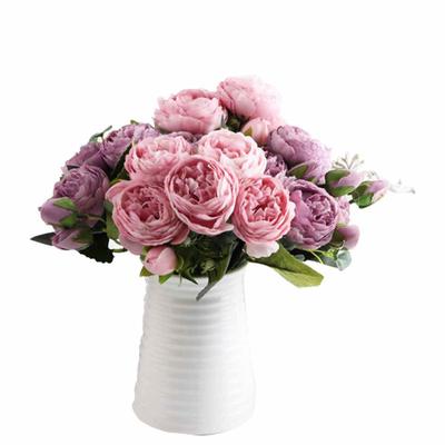 Μπουκέτο Τεχνητά Τριαντάφυλλα 5 Κεφαλών για Διακόσμηση Σπιτιού Γάμου