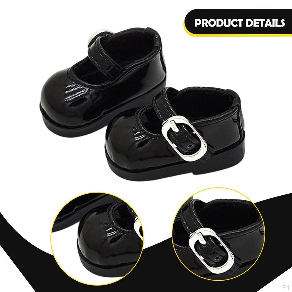 1 Pair Miniature Doll Shoes Female PU Leather Trendy Elegant Accessories Suitable for Games Display