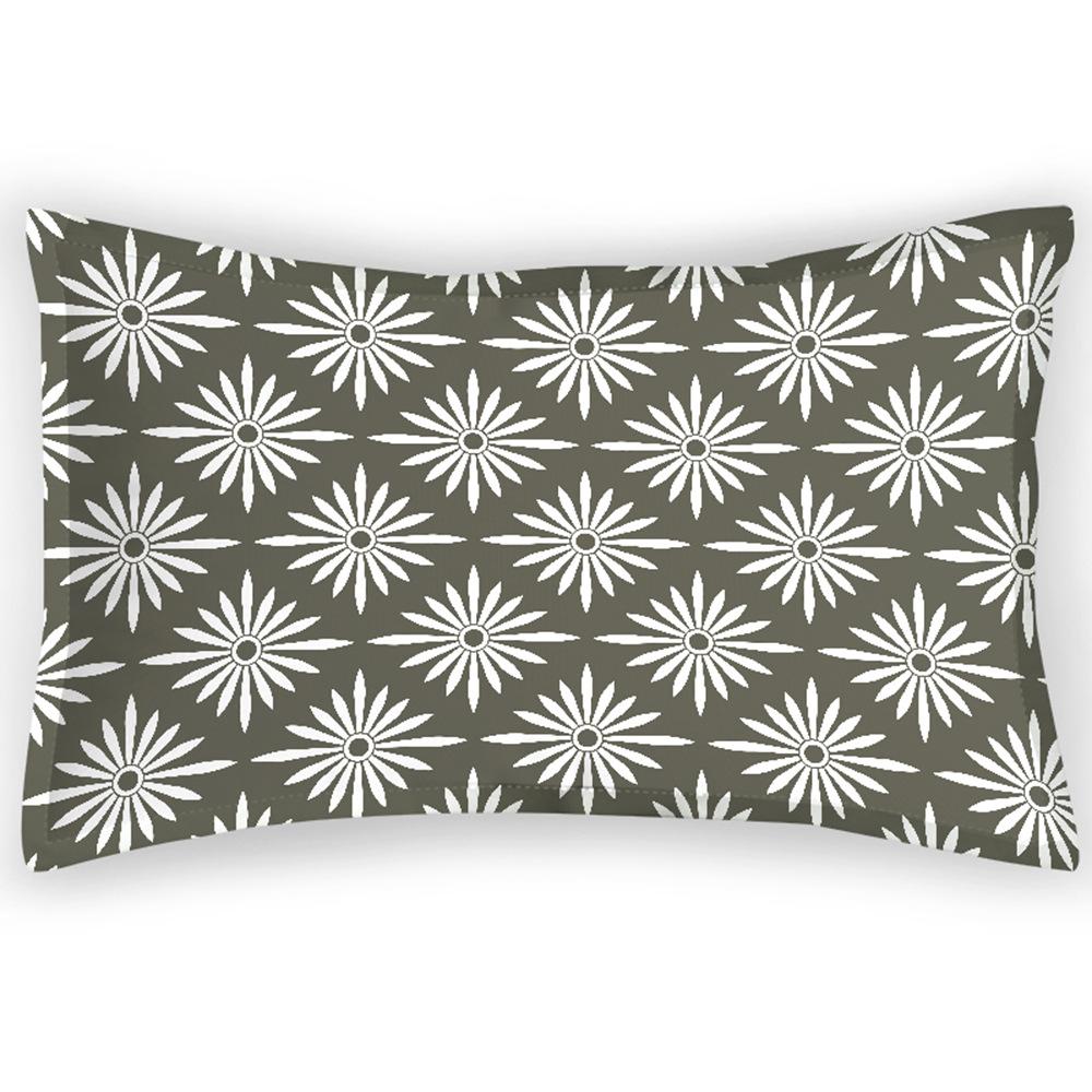 Silk Summer Cool Pillowcase Gray Pattern Digital Print Japanese Simple Pillowcase Polyester Satin Shading Pillowcase