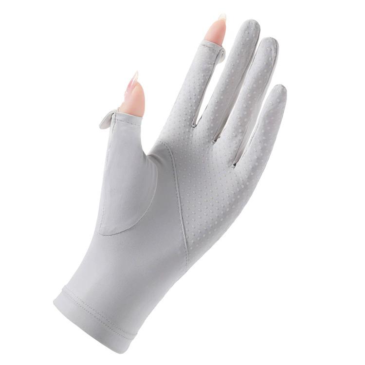 Women UPF 50+ Sun Protection Gloves, Breathable Ice Silk Gloves with Flip Touchscreen Fingers, Anti-Slip for Driving, Cycling, Outdoor