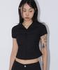 CHICKS Wrinkle Short Sleeve Shirt Black