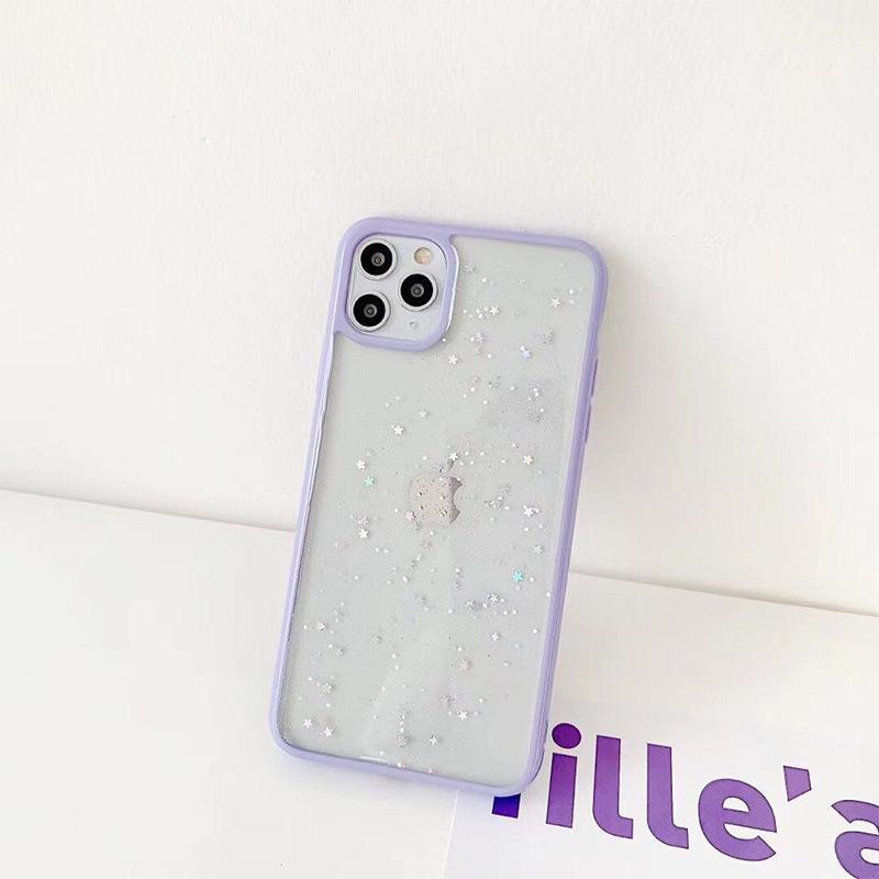 Glue Glitter Mobile Phone Case for IPhone16promax Transparent Solid Color for Apple 15/14/xsmax/17