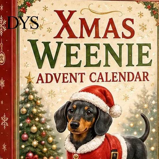 Decorazioni Festive per la Casa 2026 Calendario dell'Avvento Bassotto, 24 Giorni Sorprese Collezionabili Cane con Ornamenti da Appendere per Albero di Natale Cucciolo Figure Acriliche
