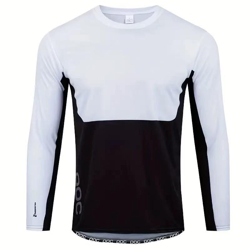 Mens Long Sleeve Mountain Bike Jersey Cycling Shirt Quick Dry Trail Riding Top Outdoor Sports