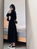 Kış Şık İki Parça Set Kadın Vintage Düğme Kırpılmış Ceket Midi Etek Seti Sonbahar Vintage İnce Ofis Bayan Moda Tasarım Setleri