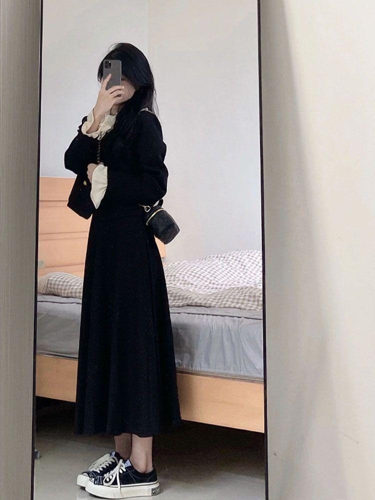 Kış Şık İki Parça Set Kadın Vintage Düğme Kırpılmış Ceket Midi Etek Seti Sonbahar Vintage İnce Ofis Bayan Moda Tasarım Setleri