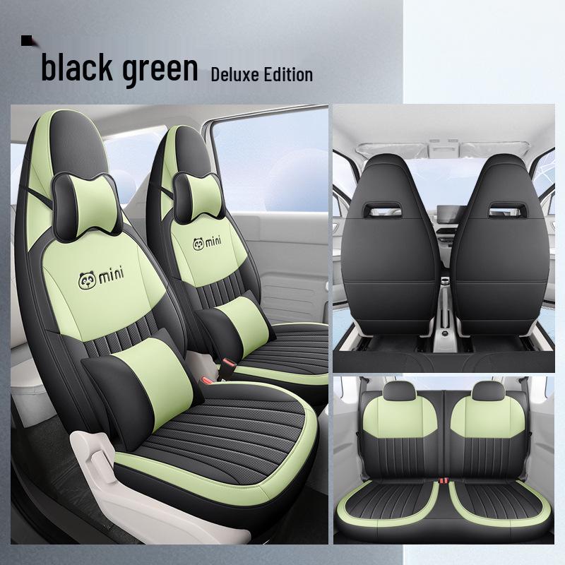 Panda Mini Cartoon Leather Car Seat Cover - Full Surround, Fits 23 Models, Cute Design