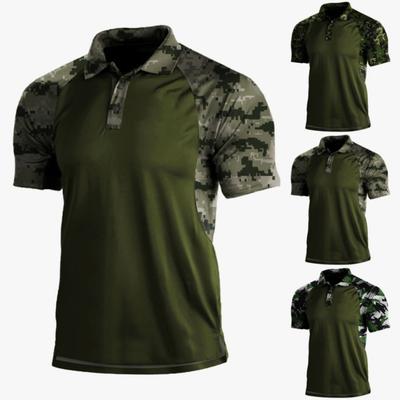 Summer Men's Fashionable Casual POLO Shirt, Lapel Zipper Camouflage Short-sleeved T-shirt