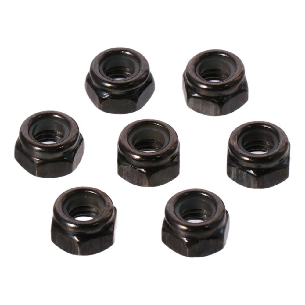 

50Pcs Carbon Steel Hex Lock Nuts Black Self-Locking Nuts Durable Hex Locknuts