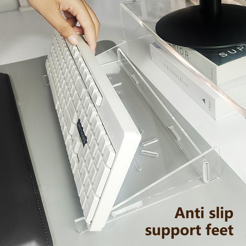 Removable Tilted Keyboard Stand Ergonomic Typing Acrylic Keyboard Riser Tilt Desk Computer Keyboard Lifter For Home Office Games