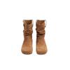 Retro round head versatile lazy wind sleeve stacking boots 2025 new temperament thin flat bottom western boots cowboy boots