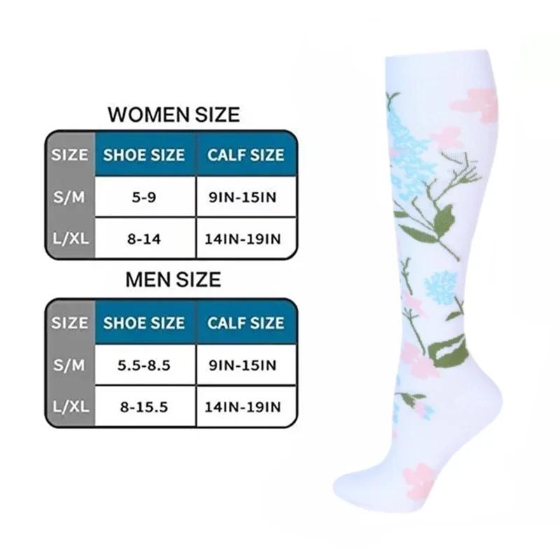 1Pair Snug Support Stockings For Compression Wear Cooling Running Cycling Pressure Soccer Adult Sock Korean Edition Network Pressure Socks