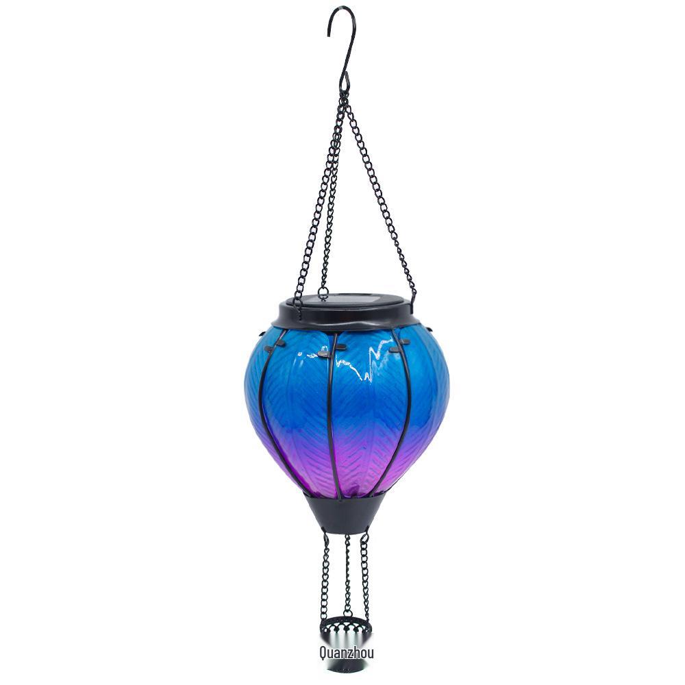Solar-Powered Flickering Flame Hanging Lantern – Waterproof Hot Air Balloon Outdoor Light