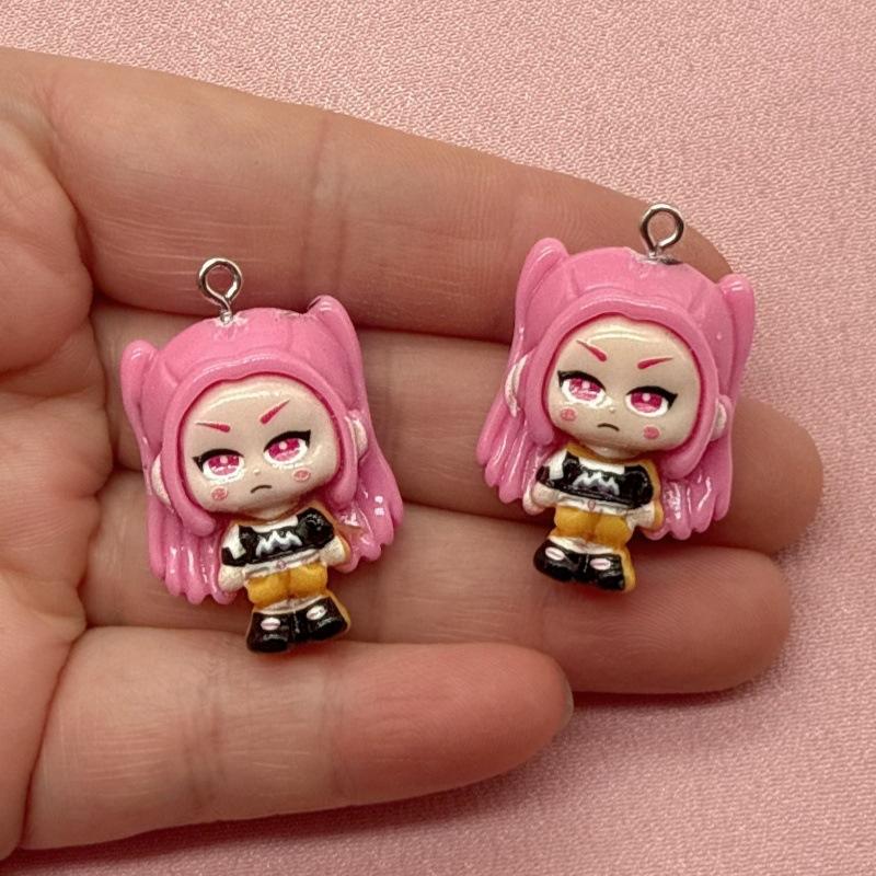

10Pcs Cartoon Resin Kpop Demon Hunters Charm Pendants Diy Earrings Necklaces Bracelet Jewelry Accessories Making Supplies