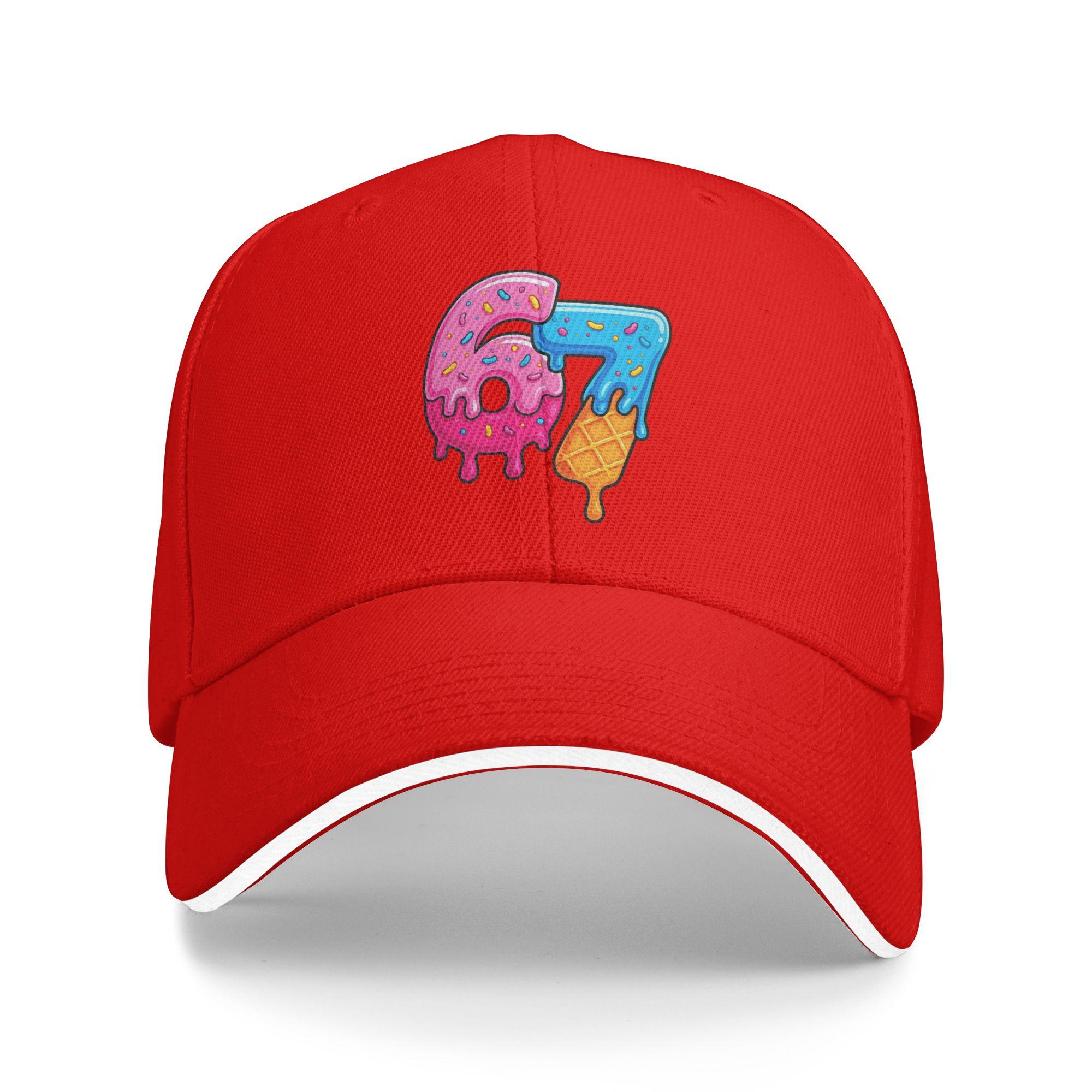 

Funny Number Six Seven Ice Cream Drip Meme 67 Sun Baseball Cap Summer y2k Cute Trucker Hat For Men Outdoor Sport Baseball Caps One Size