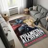 Fullmetal Alchemist Anime Rug, Edward Elric VS Villains Fight Scene Print Carpet, Living Room Game Room Floor Mat Home Decor